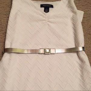 WHBM shiny silver stretchy belt